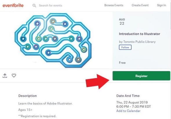 Eventribe 登録画面