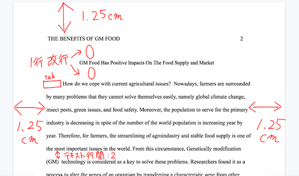 APAスタイルの全体書式設定